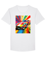 Masina Sport Pop Art Tricou mânecă scurtă guler larg Bărbat Skater