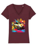 Masina Sport Pop Art Tricou mânecă scurtă guler V Damă Evoker