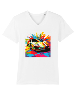 Masina Sport Pop Art Tricou mânecă scurtă guler V Bărbat Presenter