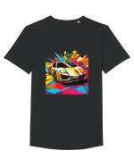 Masina Sport Pop Art Tricou mânecă scurtă guler larg Bărbat Skater