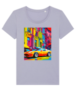 Masina Sport Pop Art Tricou mânecă scurtă guler larg fitted Damă Expresser