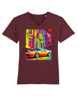 Masina Sport Pop Art Tricou mânecă scurtă guler V Bărbat Presenter