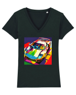 Masina Sport Pop Art Tricou mânecă scurtă guler V Damă Evoker