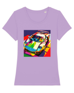 Masina Sport Pop Art Tricou mânecă scurtă guler larg fitted Damă Expresser