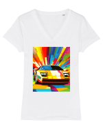 Masina Sport Pop Art Tricou mânecă scurtă guler V Damă Evoker