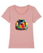 Masina Sport Pop Art Tricou mânecă scurtă guler larg fitted Damă Expresser