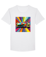 Masina Sport Pop Art Tricou mânecă scurtă guler larg Bărbat Skater