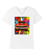 Masina Sport Pop Art Tricou mânecă scurtă guler V Bărbat Presenter