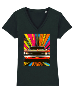 Masina Sport Pop Art Tricou mânecă scurtă guler V Damă Evoker