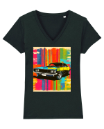 Masina Sport Pop Art Tricou mânecă scurtă guler V Damă Evoker