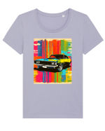 Masina Sport Pop Art Tricou mânecă scurtă guler larg fitted Damă Expresser