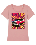 Masina Sport Pop Art Tricou mânecă scurtă guler larg fitted Damă Expresser