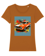 Masina Sport Pop Art Tricou mânecă scurtă guler larg fitted Damă Expresser