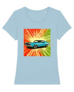 Masina Sport Pop Art Tricou mânecă scurtă guler larg fitted Damă Expresser