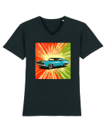 Masina Sport Pop Art Tricou mânecă scurtă guler V Bărbat Presenter