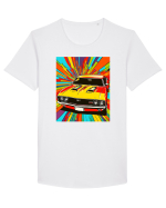 Masina Sport Pop Art Tricou mânecă scurtă guler larg Bărbat Skater