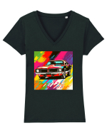 Masina Sport Pop Art Tricou mânecă scurtă guler V Damă Evoker