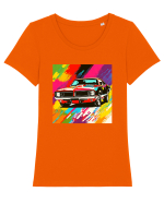 Masina Sport Pop Art Tricou mânecă scurtă guler larg fitted Damă Expresser