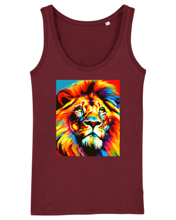Lion Pop Art Burgundy