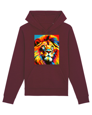 Lion Pop Art Burgundy