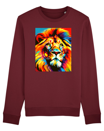 Lion Pop Art Burgundy