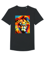 Lion Pop Art Tricou mânecă scurtă guler larg Bărbat Skater