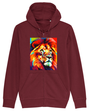 Lion Pop Art Burgundy