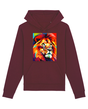 Lion Pop Art Burgundy