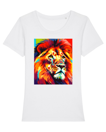 Lion Pop Art White