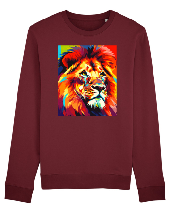 Lion Pop Art Burgundy