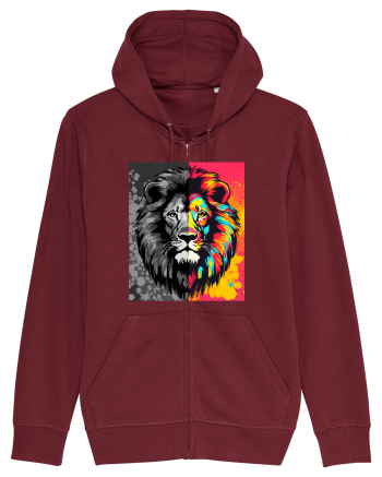 Lion Pop Art Burgundy