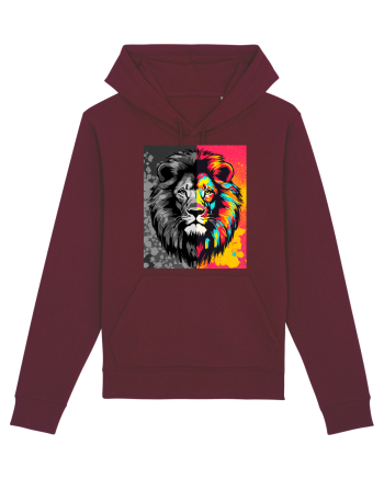 Lion Pop Art Burgundy