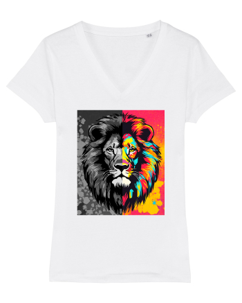 Lion Pop Art White