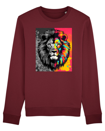 Lion Pop Art Burgundy