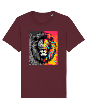 Lion Pop Art Burgundy