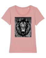 Lion Pop Art Tricou mânecă scurtă guler larg fitted Damă Expresser