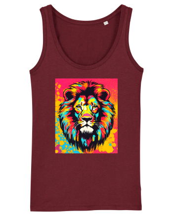 Lion Pop Art Burgundy
