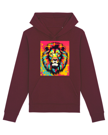 Lion Pop Art Burgundy