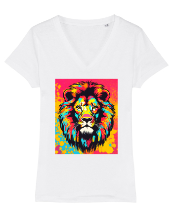 Lion Pop Art White