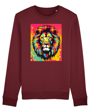 Lion Pop Art Burgundy