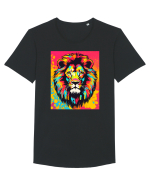 Lion Pop Art Tricou mânecă scurtă guler larg Bărbat Skater