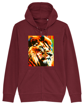 Lion Pop Art Burgundy