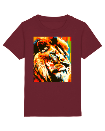 Lion Pop Art Burgundy