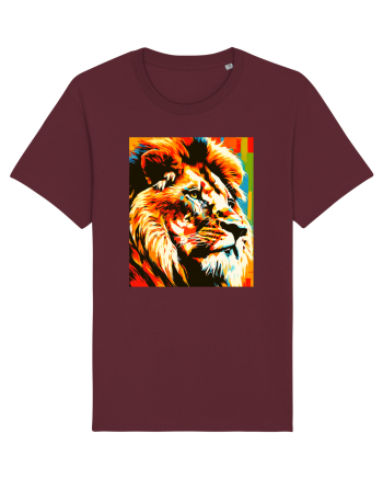 Lion Pop Art Burgundy