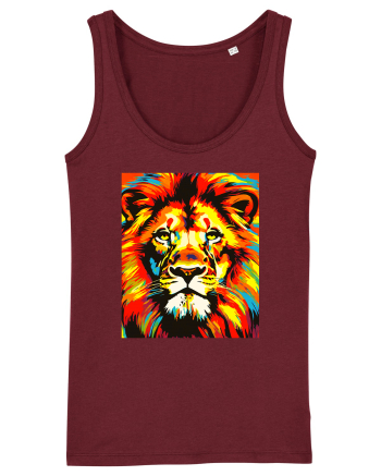 Lion Pop Art Burgundy