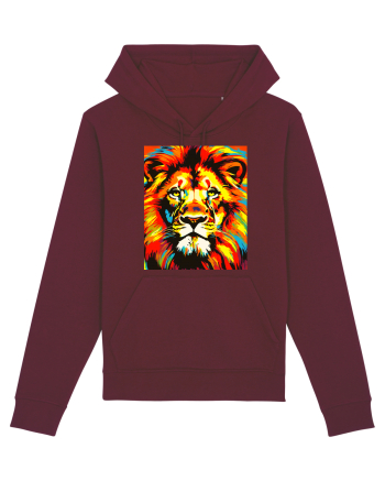 Lion Pop Art Burgundy