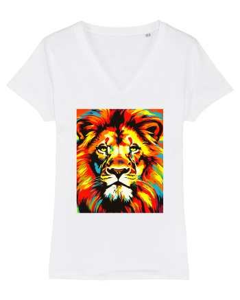 Lion Pop Art White