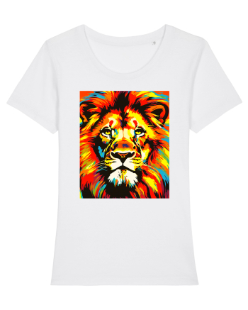 Lion Pop Art White