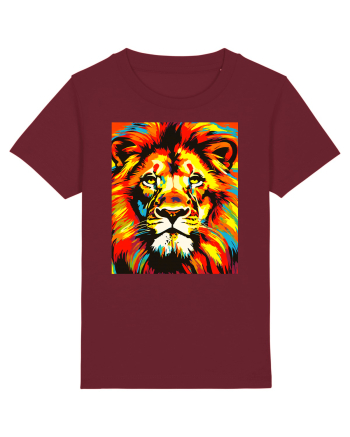 Lion Pop Art Burgundy
