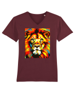 Lion Pop Art Tricou mânecă scurtă guler V Bărbat Presenter